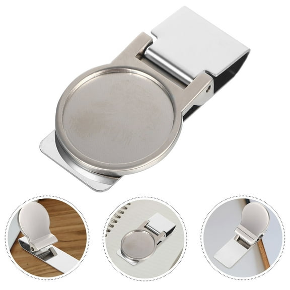 Beaupretty Portable Stainless Steel Money Clip Small Cash Clamp for Home Use