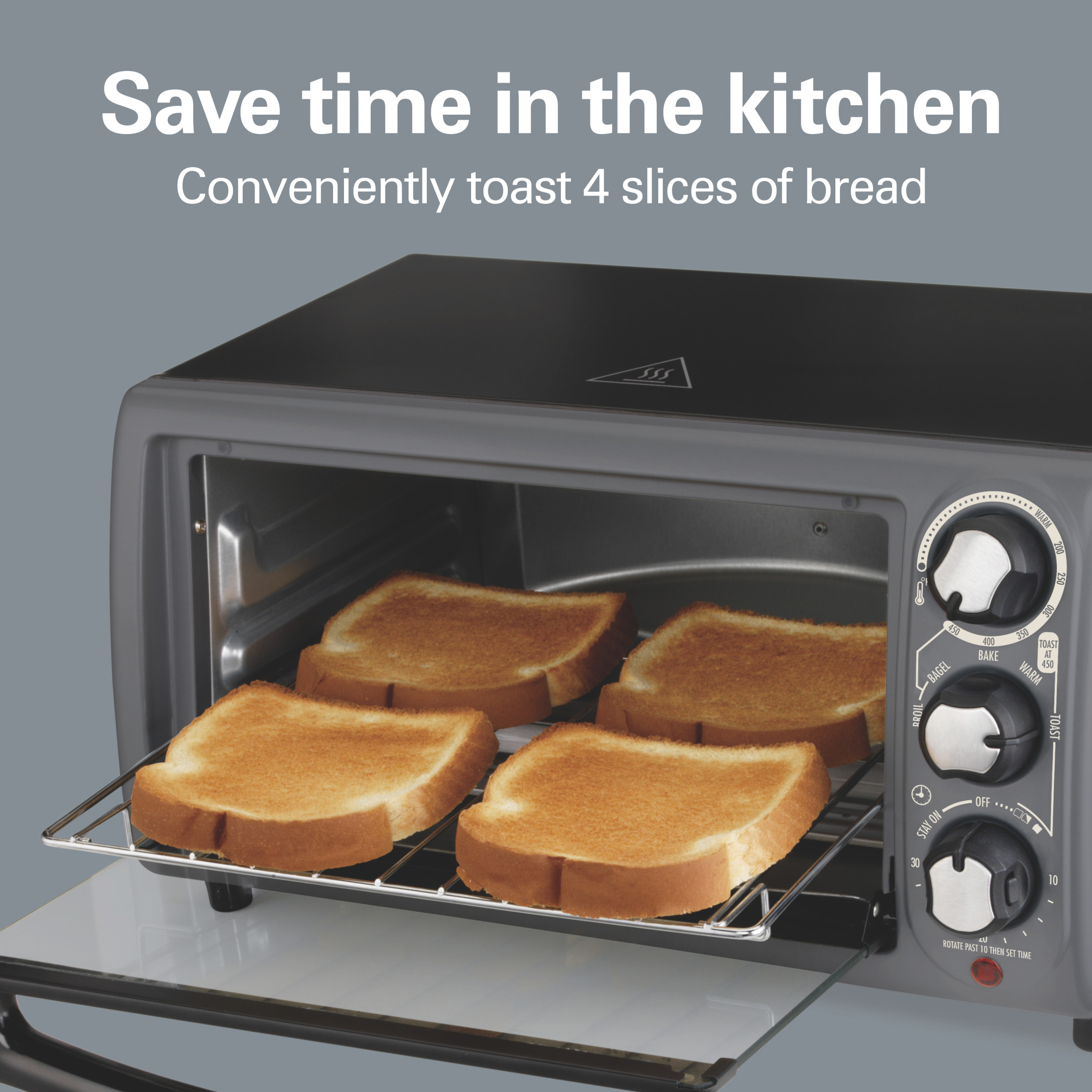 Hamilton Beach 4-Slice Countertop Toaster Oven Grey photo 2