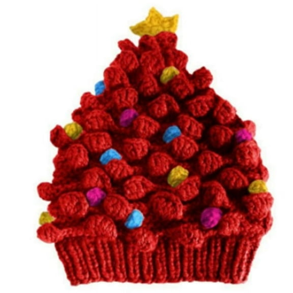 Unisex Christmas Winter Knitted Christmas Tree Hat Bearded Cap for Kid Adults Winter Keeping Warm Supplies
