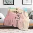 thumbnail image 4 of Bible Verses Psalm 23 3 Throw Blanket Inspirational Prayers Quotes Flannel Blanket Soft Sofa Decor Blanket Gifts for Women Men 60"x80", 4 of 6