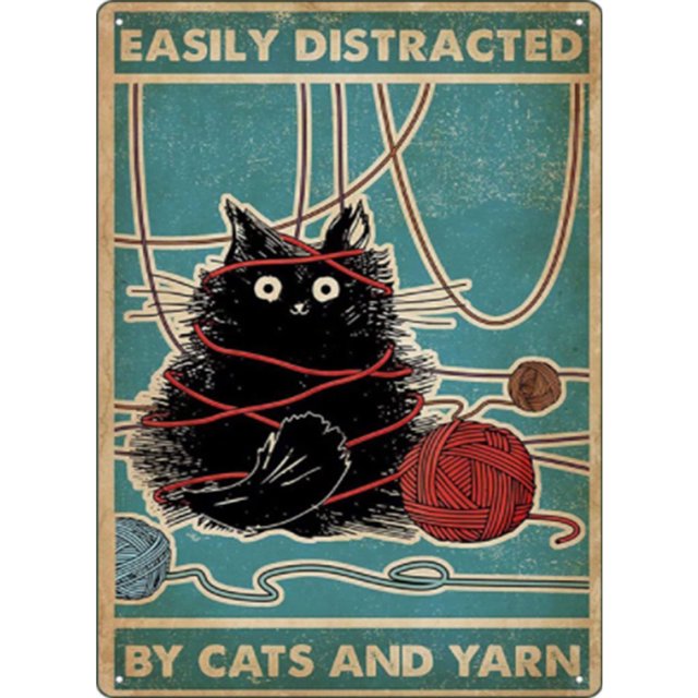 Cuadros Decorativos Gato Enredado JShteea Bordado con cuentas bricolaje punto de cruz 40 x 55 cm