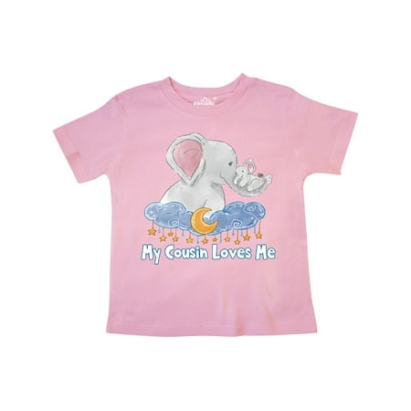 

Inktastic My Cousin Loves Me Cute Elephants Clouds Moon and Stars Gift Toddler Boy or Toddler Girl T-Shirt