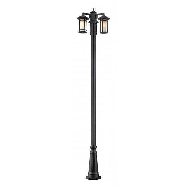 Z-Lite Woodland 3 Lumière Extérieure Post Light en Noir
