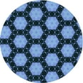 thumbnail image 1 of Ahgly Company Machine Washable Indoor Round Transitional Crystal Blue Area Rugs, 5' Round, 1 of 7