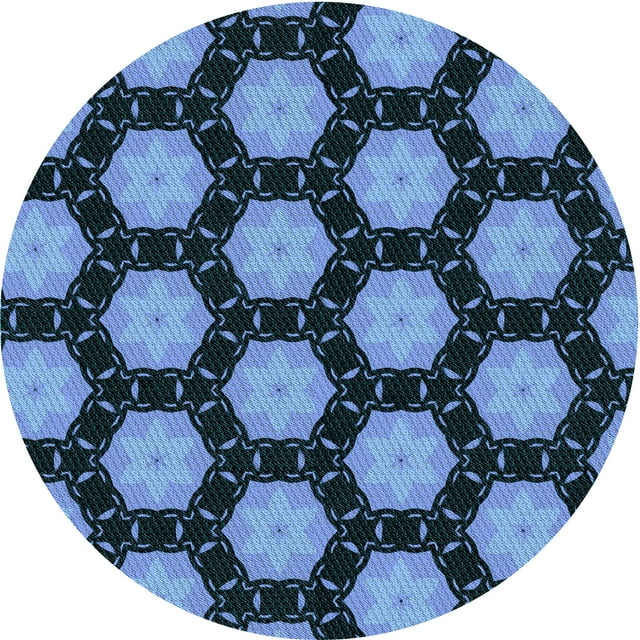 Ahgly Company Machine Washable Indoor Square Transitional Crystal Blue Area Rugs, 3' Square