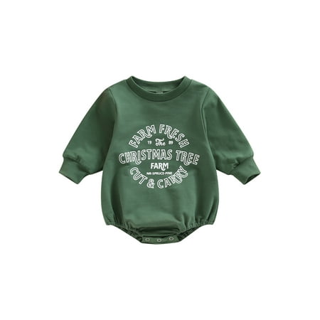 

Niceyoeuk Infant Baby Romper Letter Print Round Neck Long Sleeve Jumpsuits