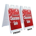 thumbnail image 2 of A-frame Sidewalk End Of The Year Clearance Sale 24" x 36" Double Sided A-Frame Sidewalk Sign, Includes 2 Plastic Inserts | Foldable Portable White Signicade Sandwich Board Signs, 2 of 5