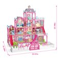 thumbnail image 2 of Jaawind Dollhouse for Girls 285Pcs 4-Story 13 Rooms Doll House With Lights Pretend Play Toy Playhouse Dolls Furniture Accessories Gift For Kids Girls Age 3 4 5 6 7 8 Year Old, Pink, 2 of 7
