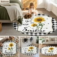 thumbnail image 5 of Round Rugs 4Ft, Sunflowers Round Area Rug Washable Indoor Throw Carpet, Yellow Floral Botanical Black White Plaid Farmhouse Soft Non Slip Circle Rug for Kitchen Nursery Room Home Decor Aesthetic, 5 of 8
