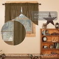 thumbnail image 3 of Tea Cabin Rustic 36"x36"x18" Green Plaid Prairie Swag Pair Rod Pocket Cotton Drawstring Ties Kitchen Window Curtains, 3 of 5