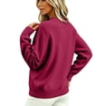 thumbnail image 4 of CHGBMOK Women Crew Neck Sweater Long Sleeve Oversized Pullover Tops Ribbed Hem Solid Color Knit Casual Sweaters, 4 of 5