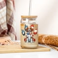 thumbnail image 3 of Patriotic Brittany Spaniel 4th of July Independence Paws 16oz Glass Cup Mug Brittany Dog Lover Gifts Idea Glass Can with Bamboo Lid and Straw - 02010, 3 of 5