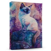 Balinese Cat Lilac Canvas Wall Art Animal Decor, Balinese Cat Lilac Canvas Prints Wild Animal Artwork for Living Room Bedroom Office 190HD15