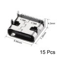 thumbnail image 2 of Unique Bargains Connecteur USB PCB Type-C 3.1 Prise Femelle 16 Broches Prise de Charge Rapide 15 Pcs, 2 of 4