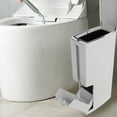 thumbnail image 6 of BIMZUC Bathroom Trash Can with Toilet Brush and Holder, Pop Up Touch Lid Garbage Bin, 1.3 Gallon / 5 Liter Capacity, Removable Inner Bucket, Narrow Slim Design for Compact Spaces, Gray (18.5x9.84 in), 6 of 9