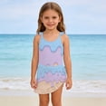 thumbnail image 2 of Toddler Girls 2 Piece Swimsuit Ice Cream Print Ruffle Skirted Bathing Suit Cute Summer Beach Pool Swimwear Set Size 4-8Y Light Purple, 2 of 6