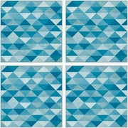Blue Triangles Quadriptych
