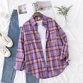 thumbnail image 4 of Brand Casual Women's Flannel Plaid Shirt 2023 Autumn New Boutique Ladies Loose Blouse and Tops Female Long Sleeve Shirts Clothes, 4 of 5