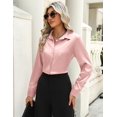 thumbnail image 5 of Zeagoo Satin Blouse for Women Long Sleeve Silk Button Down Shirt Casual Business Dressy Top Spring Fashion Silk Blouse, 5 of 6