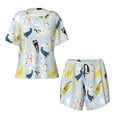 thumbnail image 2 of Yiaed Japanese Carps Print Short Sleeve Pajama Sets for Women Casual Crew Neck 2 Piece Lounge Sets Women's Short-Sleeved Pajama-Small, 2 of 5