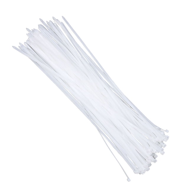100pcs Liens de Câble Nylon Résistant à la Traction 250lbs pour Intérieur Extérieur Blanc, Réduire l'Encombrement de l'Espace, Facile à Utiliser