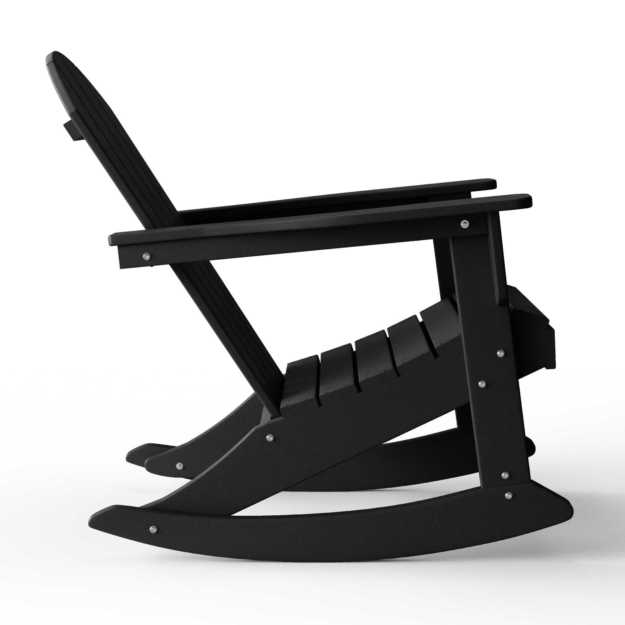 WestinTrends Malibu Outdoor Patio Porch Rocking Adirondack Chair (Set of 2), Black