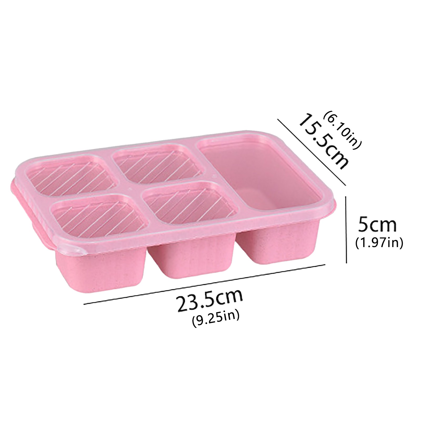 Wheat Straw Bento Boxes For Adults & Kids – Reusable 5 Compartment 