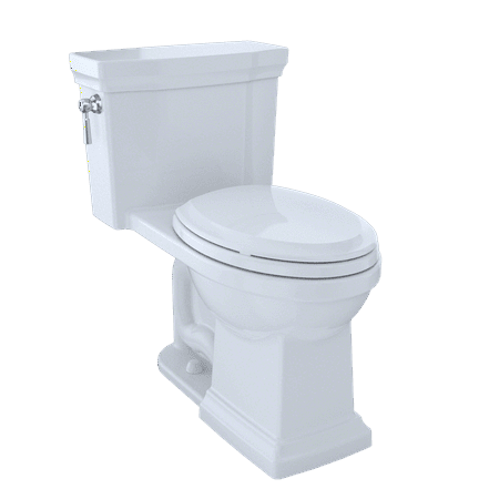 TOTO® Promenade® II One-Piece Elongated 1.28 GPF Universal Height Toilet with CeFiONtect™, Cotton White - (Best Two Piece Toilets)