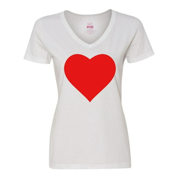 Inktastic Red Heart Women's V-Neck T-Shirt