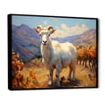 thumbnail image 2 of Designart "Charm Meadows with White Caprine Goat II" Animals Framed Wall Art - Modern Farmhouse White Goat Bedroom Framed Canvas Wall Art, 2 of 6