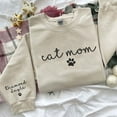 thumbnail image 6 of Custom Cat Mom Embroidered Sweatshirt, Personalized Cat Mom Crewneck Sweatshirt for Women, Cat Mama Shirt Gifts (Cotton, SS213) (Black, 3XL), 6 of 7