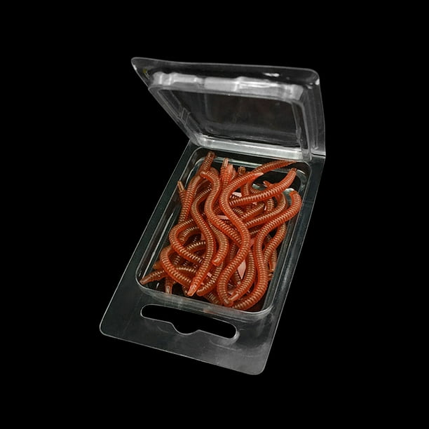 20pcs 8cm Simulation Fake Earthworm Fishing Lures Bait Bionic Worm  Earthworm Lifelike Lures (Red) 