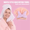 thumbnail image 2 of Toalla de secado de pelo de forro polar coralino para adolescentes, gorro de toalla de secado rápido, ligero para después del baño, secado del cabello, rosa, 2 of 7