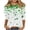 Green-B, variant on Womens St Patricks Day Shamrock Print T-Shirt 3/4 Sleeve Round Neck Loose Fit Casual Top Soft Comfortable Festival Pub Parade Wear Green