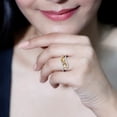 thumbnail image 4 of Rosec Jewels Citrine Toi Et Moi Engagement Ring with Diamond - 5X7 mm Pear Shape - Bypass Ring for Women - AAA Quality Certified, 14K White Gold, US 6.00, 4 of 8