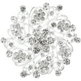 thumbnail image 1 of 1Pcs Elegant Flower Brooch Pin Rhinestone Alloy Silver Decorative Accessory For Women Clothes Shawl, 1 of 8