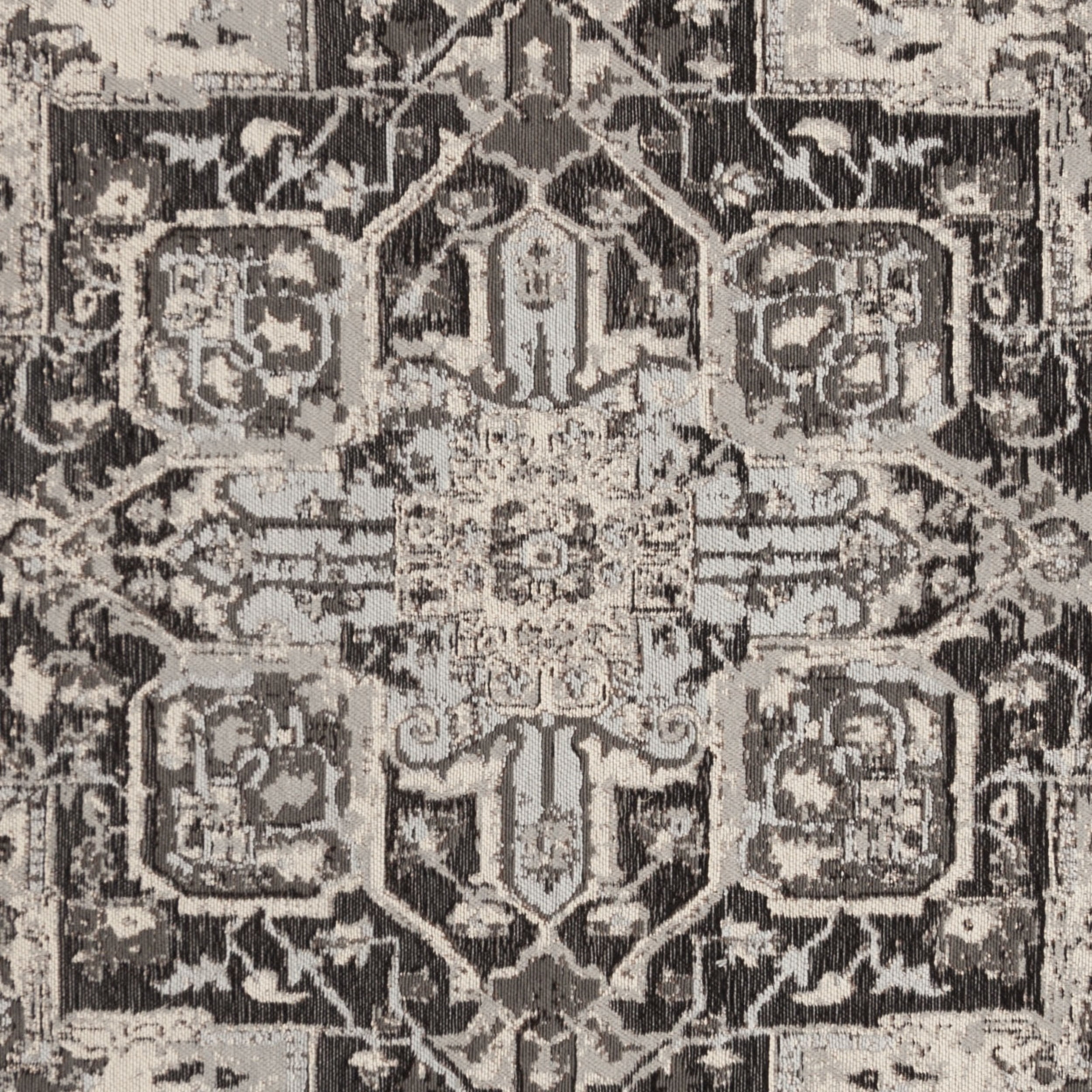 SAFAVIEH Classic Vintage Atanas Floral Bordered Polyester Area Rug, Anthracite, 6' x 9'