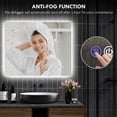thumbnail image 4 of HOMCOM LED Bathroom Mirror with Lights, 39" x 32" Backlit LED Mirror for Bathroom with Anti-Fog, Memory, 4 of 9