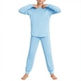 thumbnail image 1 of RXMEKW Hauts à Manches Longues pour Filles, Ensemble Uni pour 5-14 Ans, 1 of 9