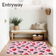 thumbnail image 3 of ODIKA 8'x10' Machine Washable Non-Slip Area Rug, Festive Design Latch Hook Kit Featuring Playful Spotted Mushrooms High Traffic Rug, Pink, 647695, 3 of 7