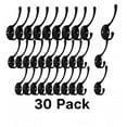 30 Pack Heavy Duty Dual Coat Hooks Wall Mounted Retro Double Hooks Utility Black Hooks for Coat, Scarf, Bag, Towel, Key, Cap, Cup, Hat