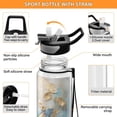 thumbnail image 4 of Butterfly Leaves Gold Sports Water Bottle Portable Travel Mug 32oz BPA Free Leak Proof Straw Transparent Tritan for Gym Yoga Cycling Camping, 4 of 7