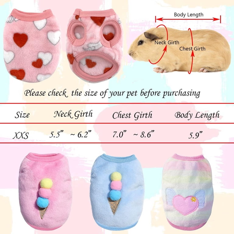 Winter Fleece Bunny Costume For Small Pets – Guinea Pig, Ferret, Chinchilla Outfit