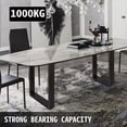thumbnail image 2 of VEVOR Set of 2 Steel Table Legs, 28"Height 23"Wide Dining Table Legs,Heavy Duty 3.1" Square Box Section Square Table Legs, 28x23x3.1 inch Original Color Industrial Country Style Metal Dining Legs, 2 of 9