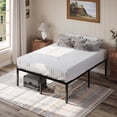 thumbnail image 2 of Einfach Queen Bed Frame, 18'' Metal Platform Bed with 16.6'' Under-Bed Storage Space, Heavy Duty, No Box Spring Needed, Black, 2 of 11