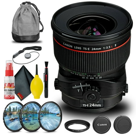 Canon TS-E 24mm F/3.5L II Tilt-Shift Lens (3552B002) + Filter Kit + More (International Version)