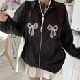 thumbnail image 2 of -Chaqueta cortavientos con lazo Y2k de gran tamaño para mujer, ropa de calle con capucha, prendas de vestir de verano, chaqueta de protección solar, abrigos estéticos, 2 of 5