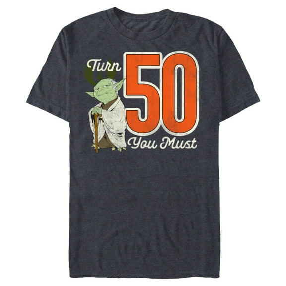 Star Wars Yoda 50th Birthday - Short Sleeve Blended T-Shirt for Adults - Customized-Navy Heather