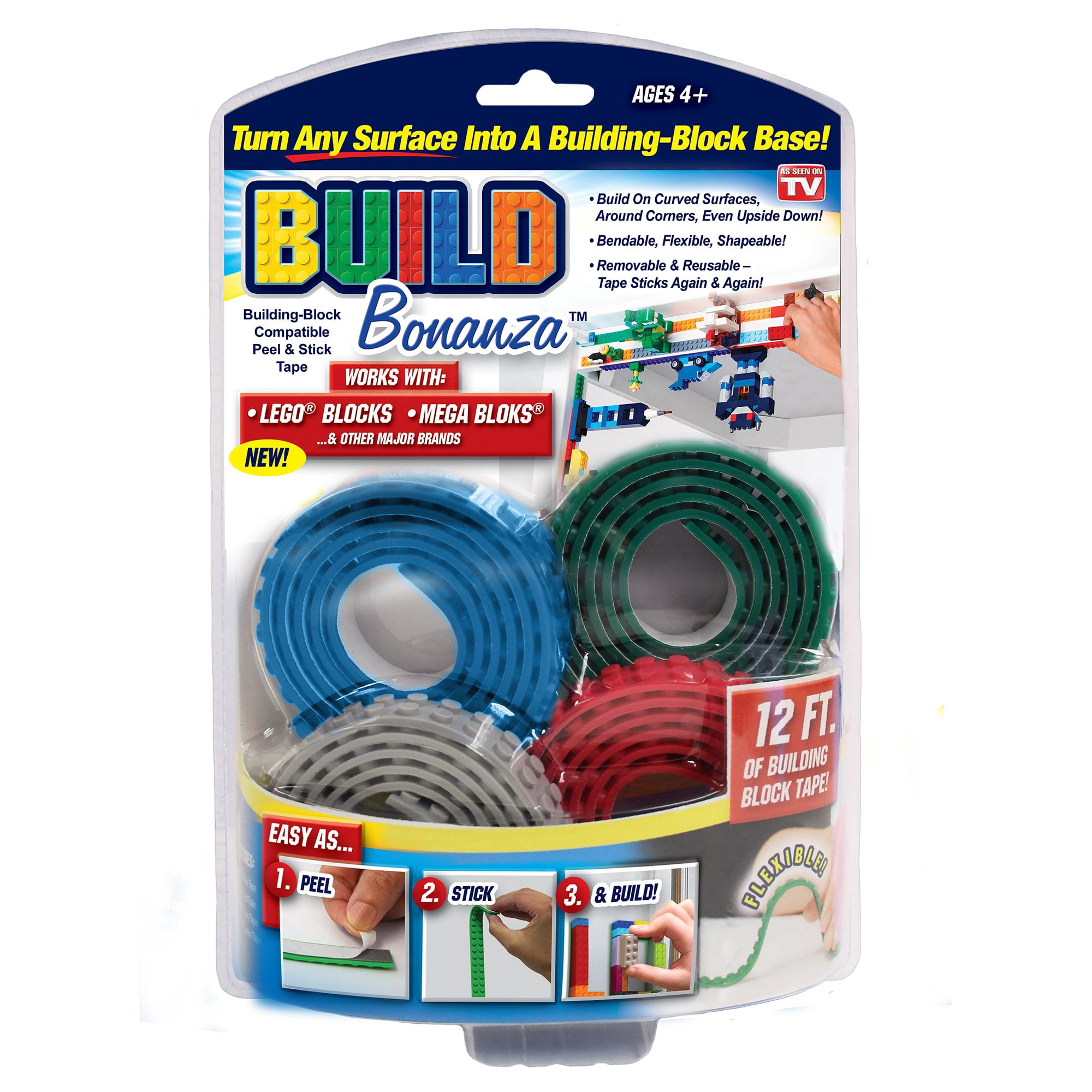 As Seen on TV Build Bonanza Flexible Building Block Base, (Blue/Green/Red/Gray)