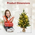 thumbnail image 3 of Gymax 24'' Mini Pre-Lit Christmas Tree Small Tabletop Fir Xmas Tree w/ 35 LED Lights, 3 of 10